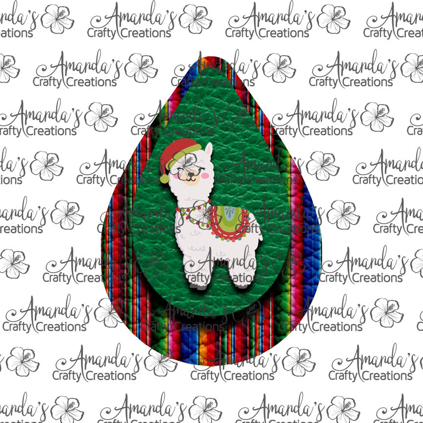 Llama Serape Teardrop Earring Sublimation Design, Hand drawn Teardrop Sublimation earring design, digital download, JPG, PNG