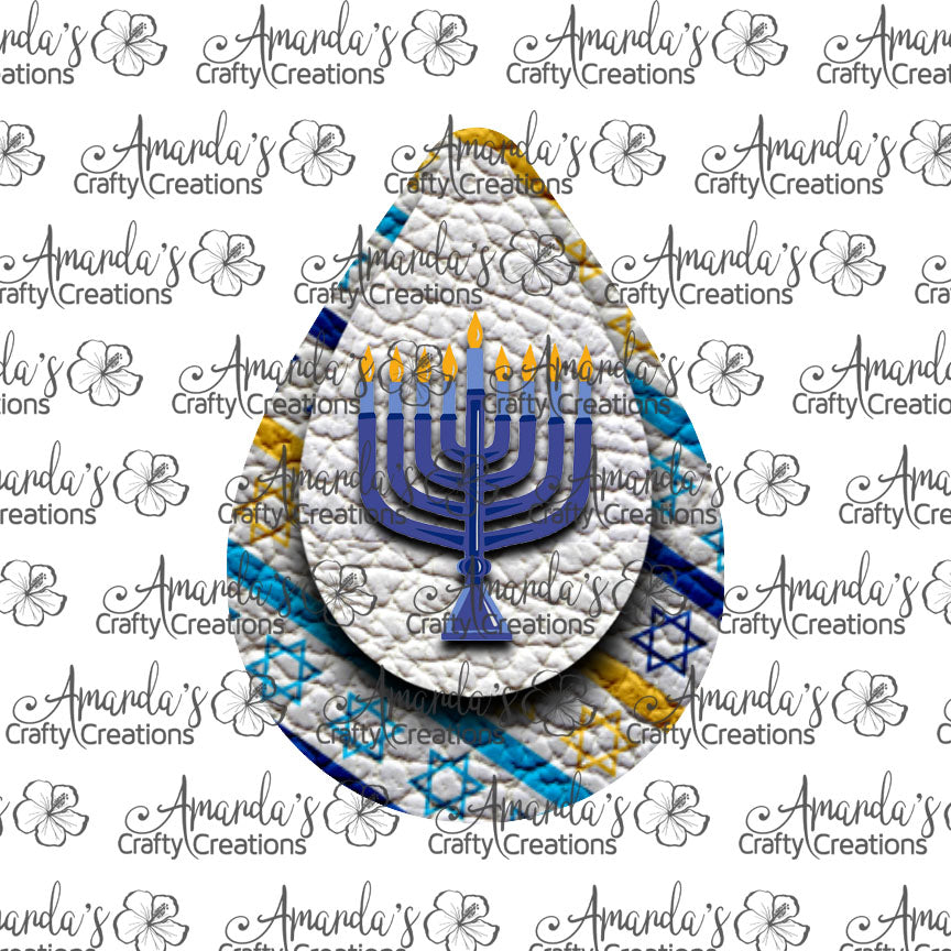 Menorah Teardrop Earring Sublimation Design, Hand drawn Teardrop Sublimation earring design, digital download, JPG, PNG