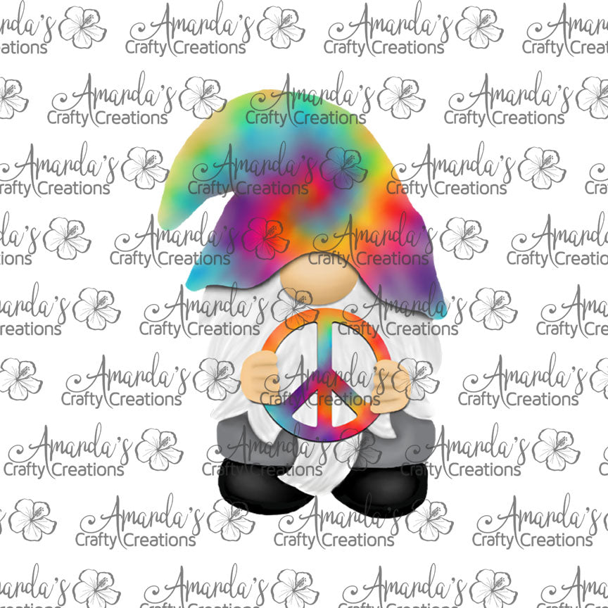 Peace Sign TieDye Gnome Sublimation Design, Hand drawn Gnome Sublimation earring design, digital download, JPG, PNG