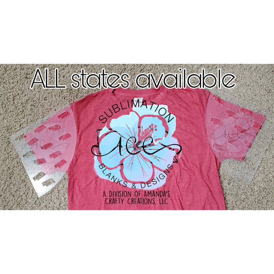Sleeve STATE stencils, acrylic stencils, acrylic sleeve stencils for bleaching