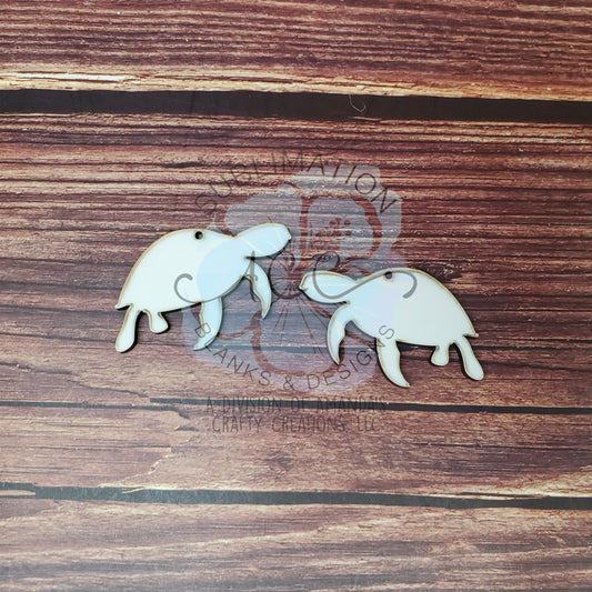 Sublimation hardboard blanks, sea turtle earring sublimation blanks, SINGLE or DOUBLE-sided turtle earring blanks for sublimation