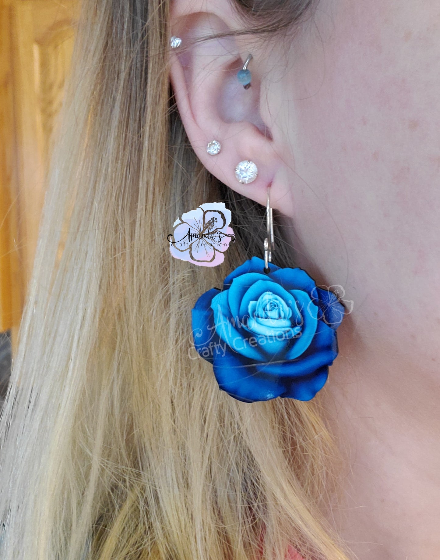 Sublimation hardboard blanks, Rose earring sublimation blanks, SINGLE or DOUBLE-sided rose earring blanks for sublimation