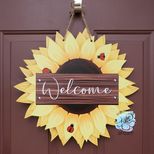 Sunflower hardboard blanks, SUNFLOWER door hanger or wall sign sublimation hardboard blank, sunflower sublimation blank, subflower sublimation blank