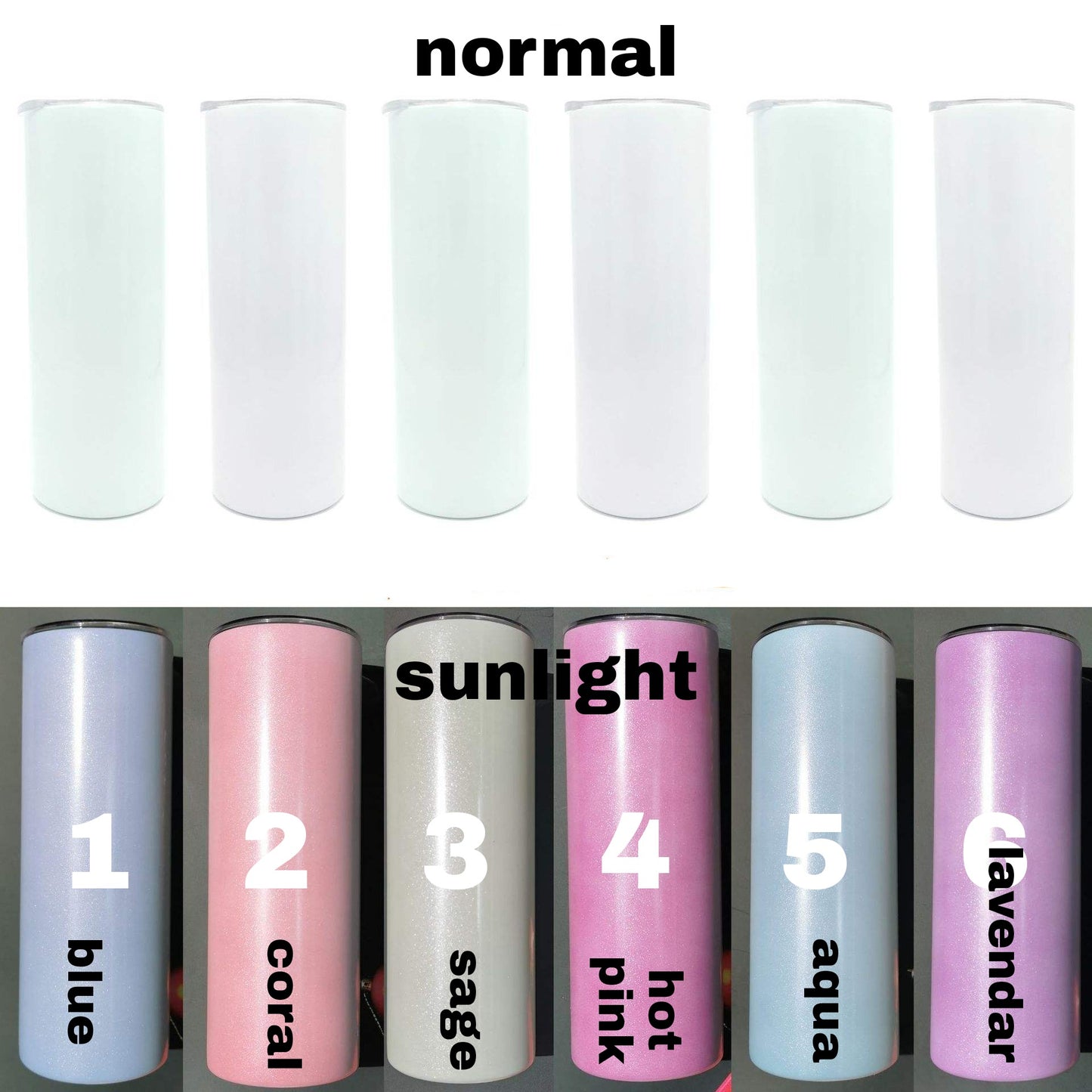 RTS 20 oz UV COLOR CHANGING STRAIGHT Sublimation ready skinny tumbler