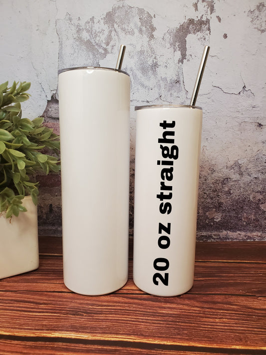 20 oz Straight Sublimation-Ready Skinny Tumbler - Ready to Ship (RTS)