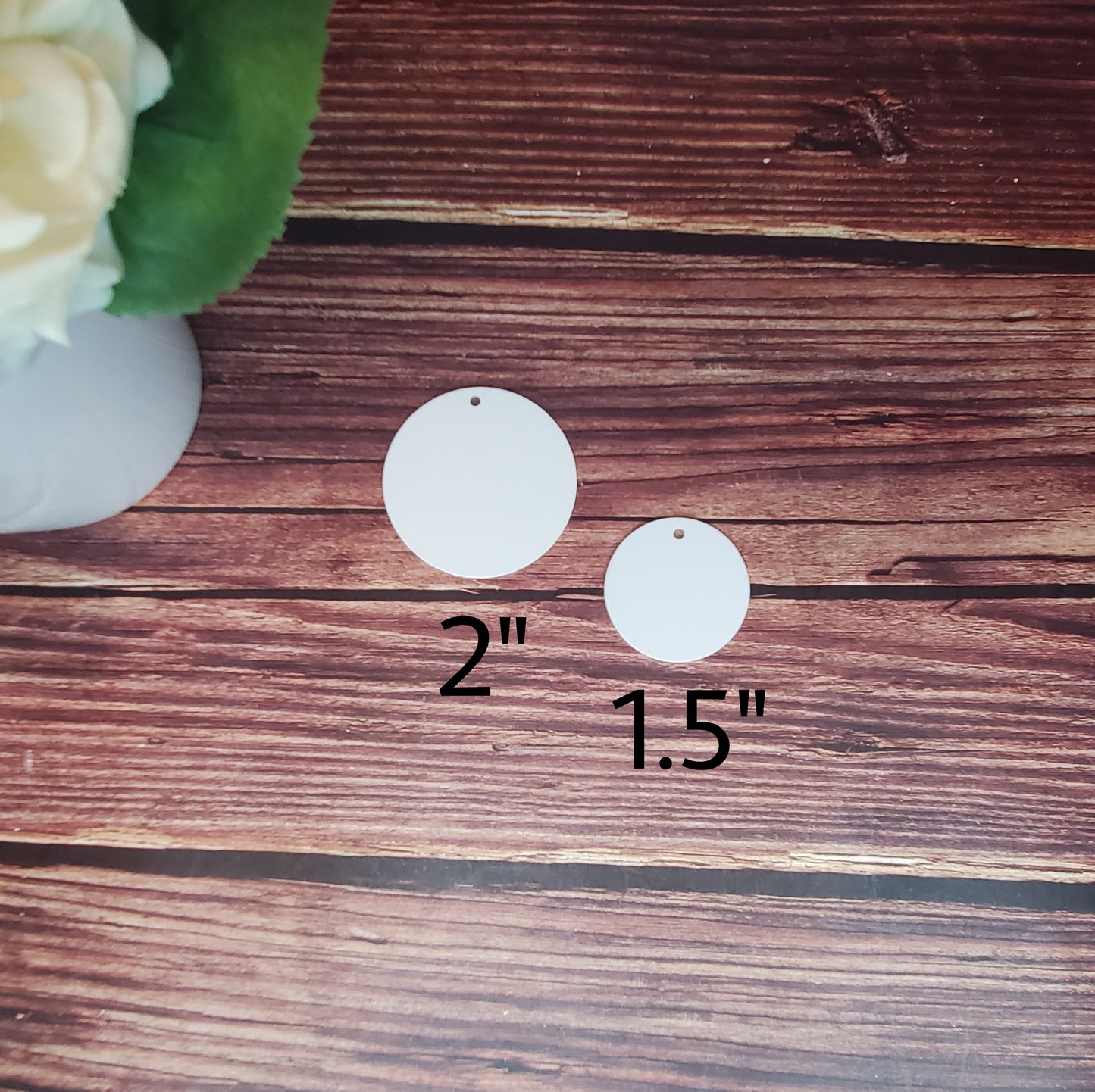 Sublimation metal round disc, round disc for sublimation, jewelry attachment metal sublimation disc, double sided, gloss white, RTS