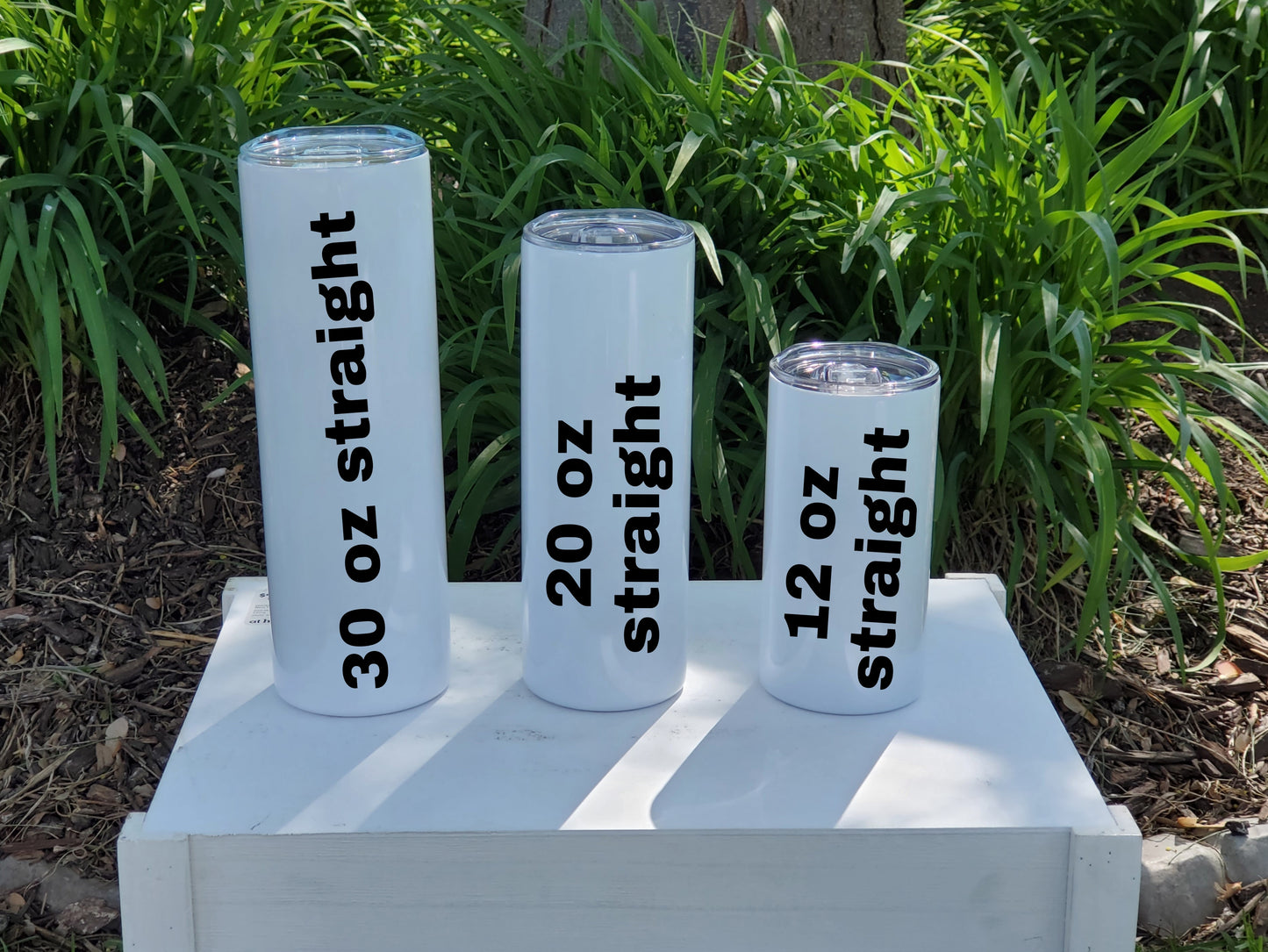12 oz Straight Skinny Sublimation Tumbler – Ready to Ship (RTS) with Lid & Metal Straw