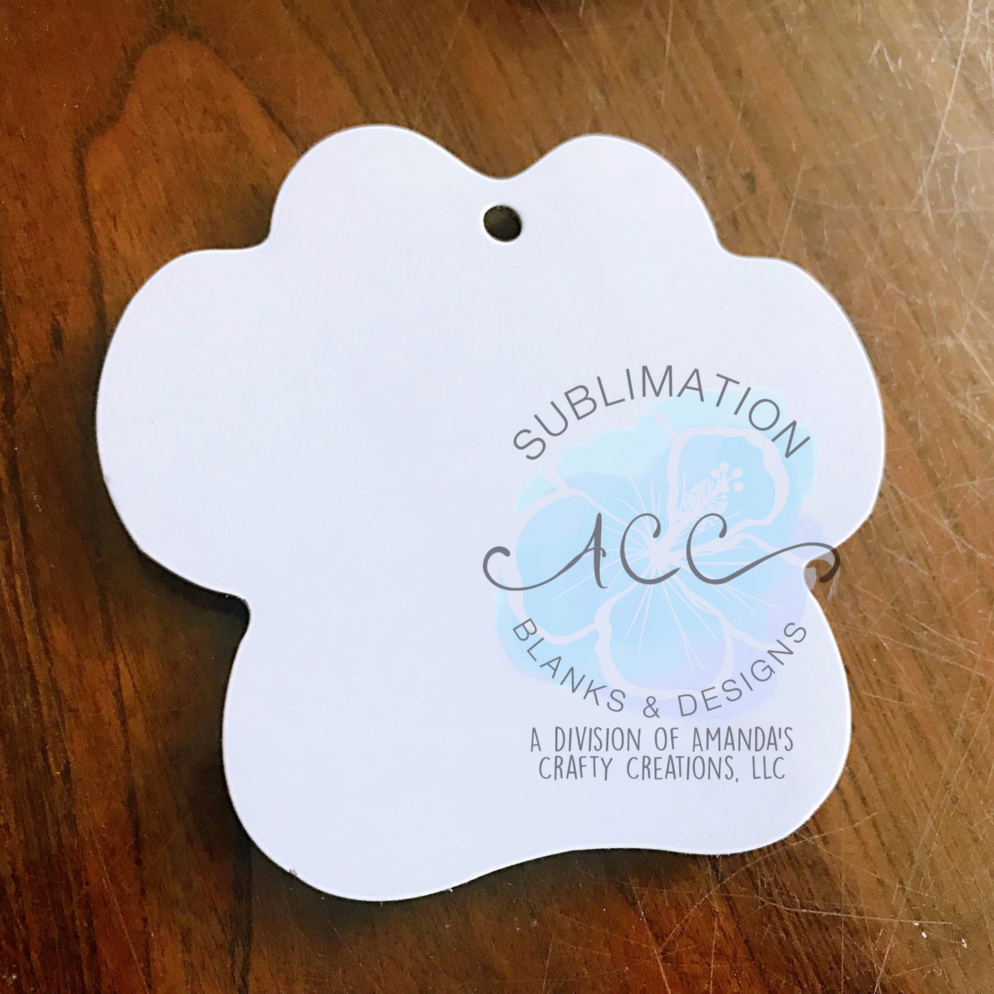Sublimation ALUMINUM ornament blanks, white double sided RTS