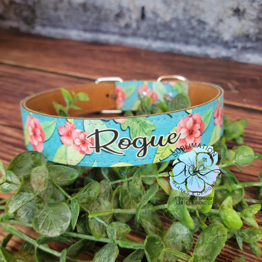 RTS Sublimation ready PU Leather PET COLLAR, dog collar