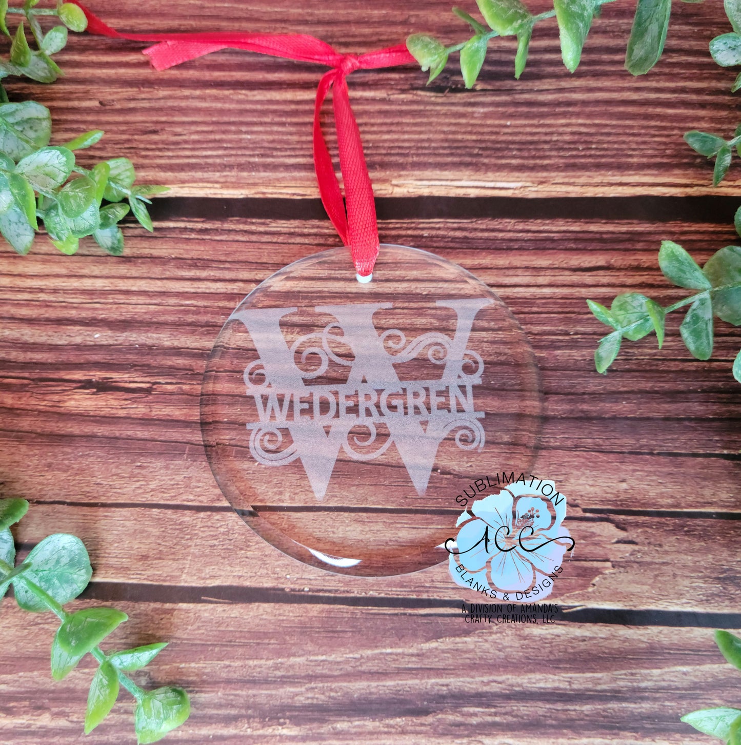 Glass Circle Ornament Blank, Round glass engraving blank, K9 crystal ornament blank for engraving, RTS