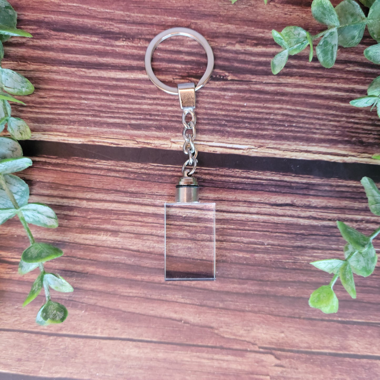 Glass crystal LED lighted keychain, glass engraving keychain blank, 7 color change LED glass crystal keychain RTS