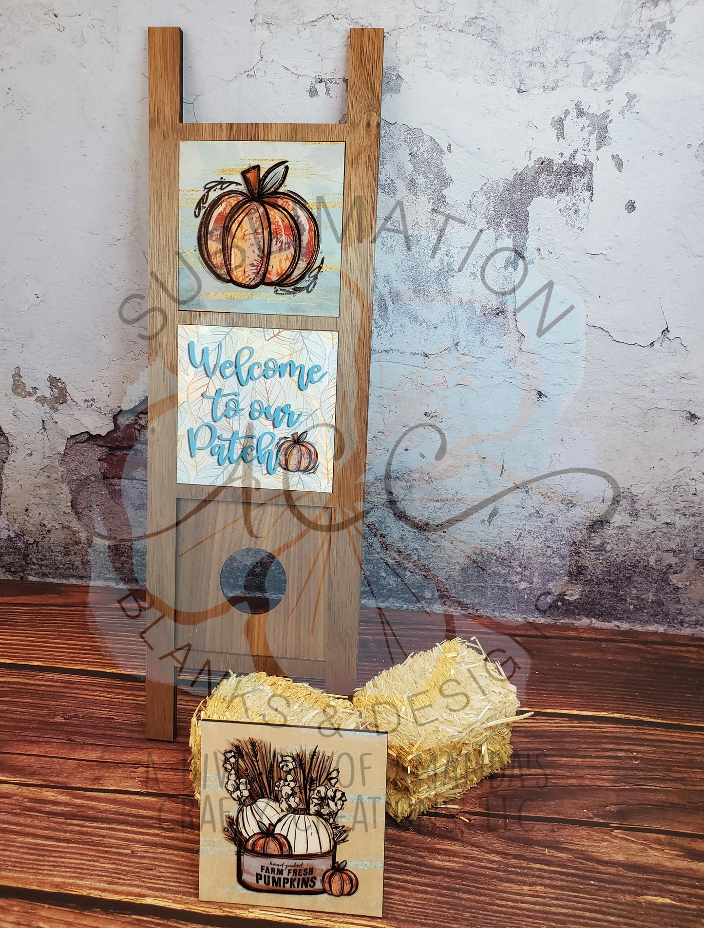 Sublimation board inserts for interchangeable ladder decor