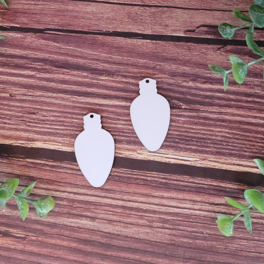 Sublimation hardboard blanks, christmas light earring sublimation blanks, SINGLE or DOUBLE-sided dangle earring shape blanks