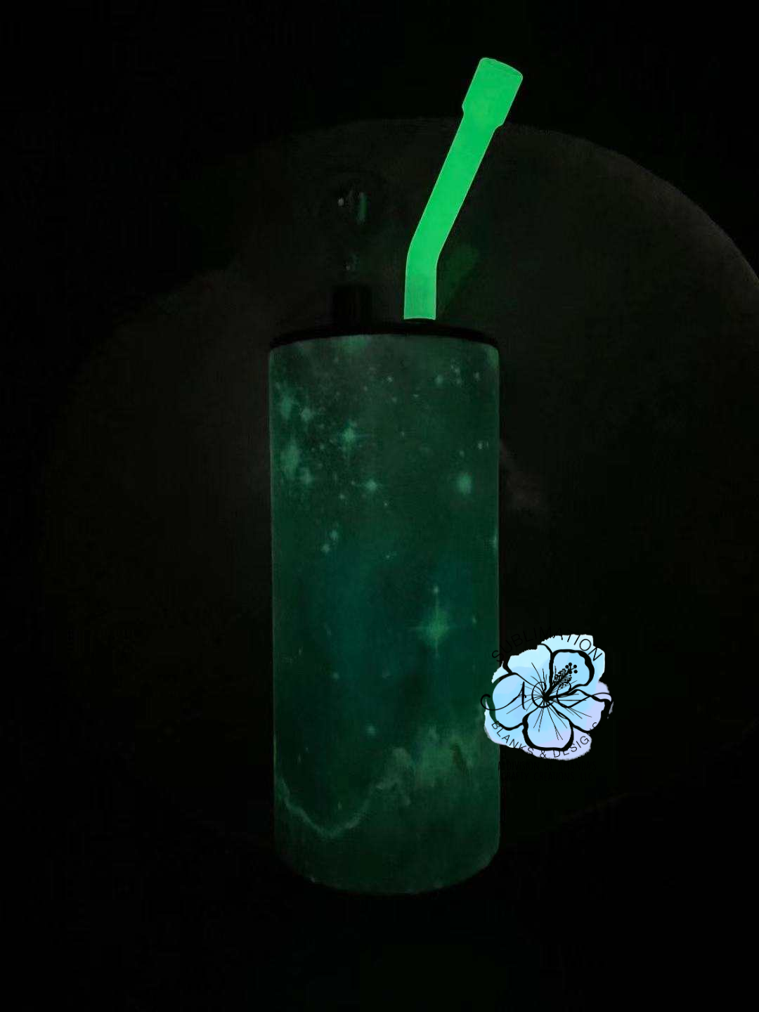 22oz Glow in the Dark Sublimation-Ready Hookah Metal Tumbler - Straight and Thick