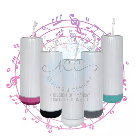 20 oz Sublimation Skinny Tumbler with Bluetooth Speaker – Ready to Ship (RTS)
