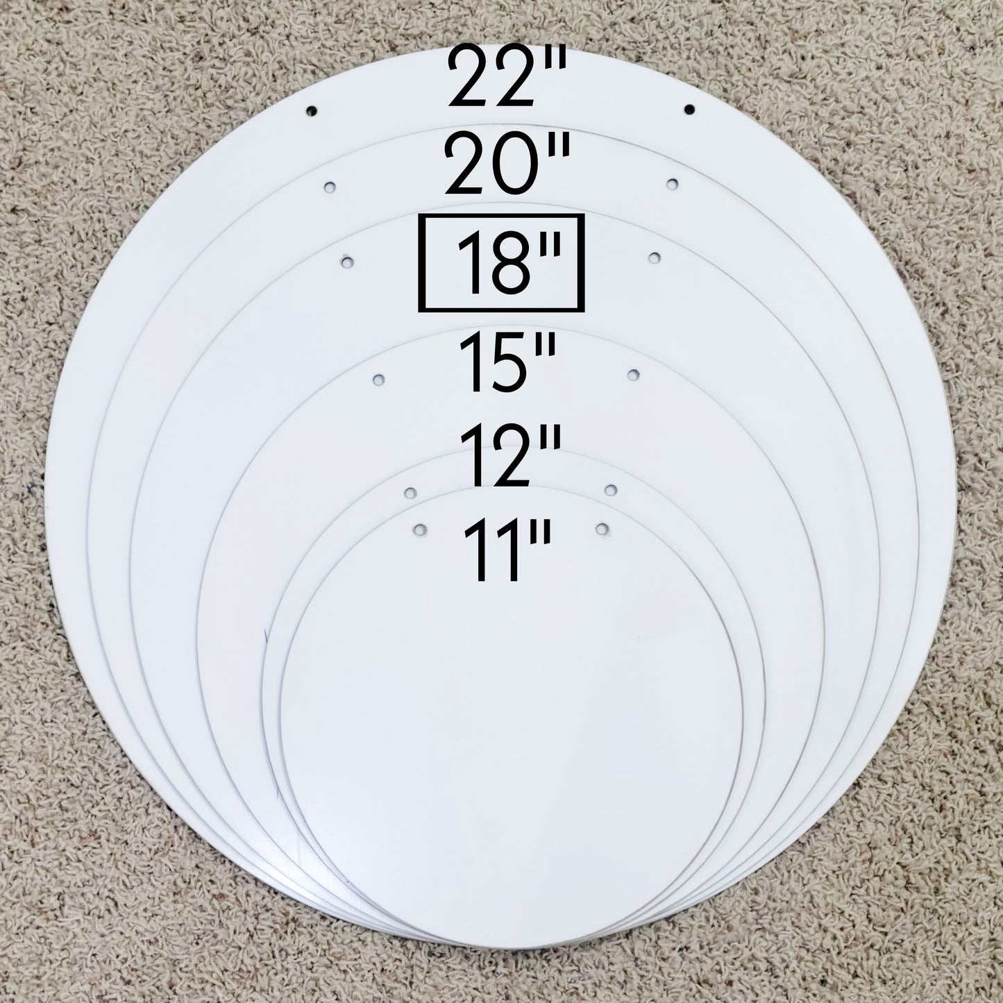 18" Round Sublimation Hardboard Blank | Double-Sided Circle Hanger Sublimation Blank