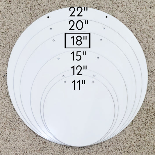 18" Round Sublimation Hardboard Blank | Double-Sided Circle Hanger Sublimation Blank