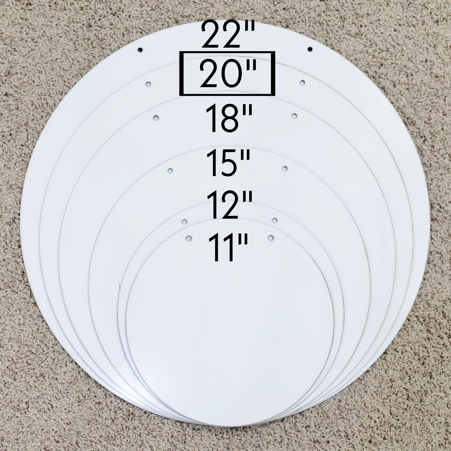 20" Round Sublimation Hardboard Blanks with Hanger – Premium Circle Sublimation Blanks