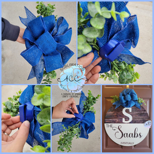 3D-Printed Bow Hook for Door Hangers – Fits 1/8" Sublimation Blanks | Adjustable Door Hanger Bow Holder