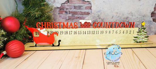 4 piece Christmas Countdown moveable hardboard sublimation blanks, christmas sublimation hardboard blank, christmas countdown sublimation blank