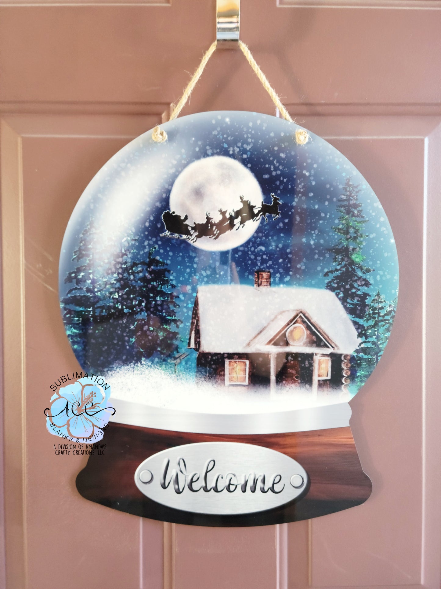 Snowglobe door hanger hardboard blanks, Snowglobe sublimation hardboard blank, snowglobe sublimation blank, 20" snowglobe hanger sublimation blank