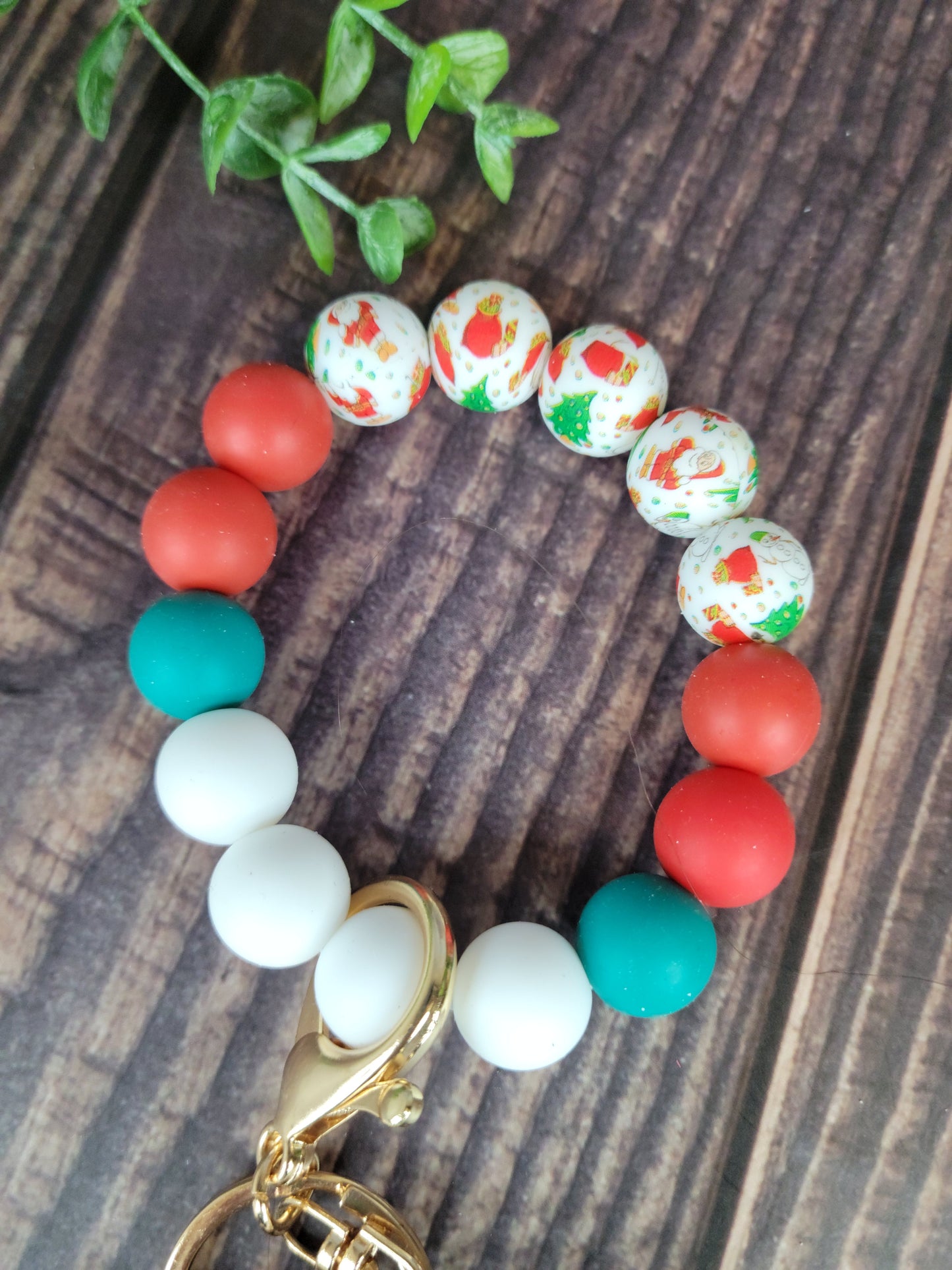 Silicone bead keychain bracelet, wristlet, laser engraving blank, silicone bead wristlet, wood disc for engraving