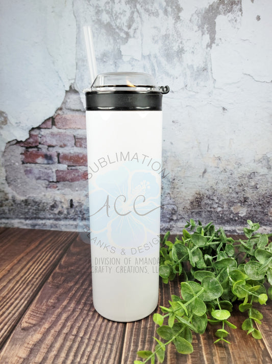 20 oz Straight Sublimation-Ready Skinny Tumbler with Snack Lid - Ready to Ship(RTS)