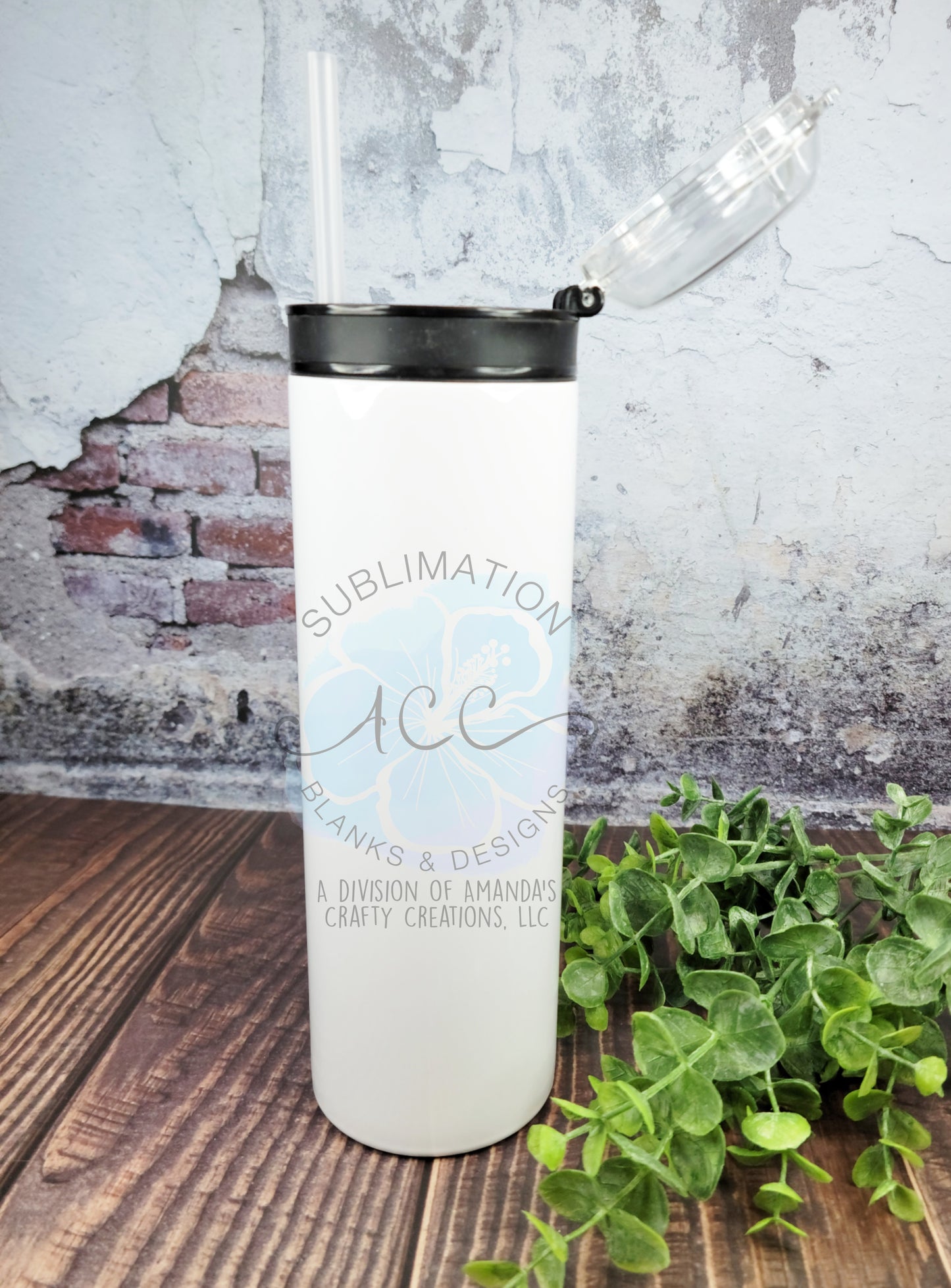 20 oz Straight Sublimation-Ready Skinny Tumbler with Snack Lid - Ready to Ship(RTS)