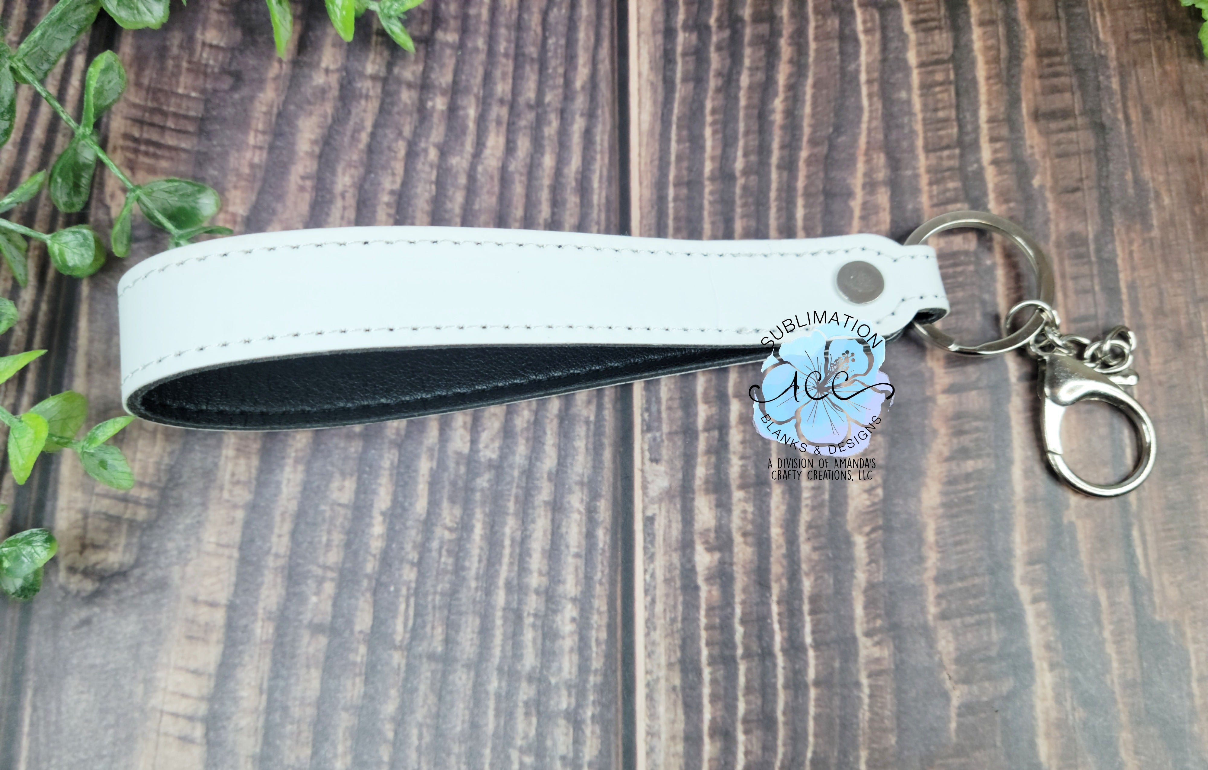 Sublimation leather lanyard, wristlet lanyard, sublimation leather bla