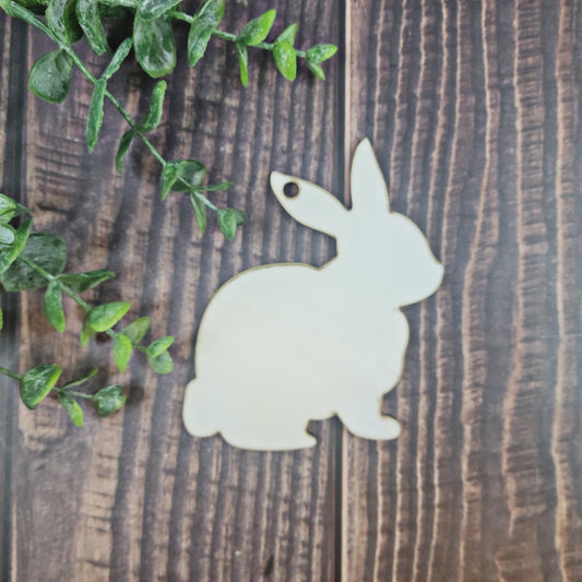 Set of 5 or 10 bunny hardboard blanks, 4" Bunny sublimation hardboard blank, SINGLE or DOUBLE sided Bunny tag sublimation blank