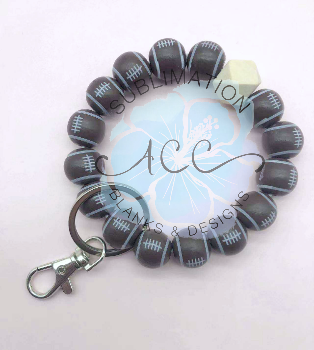 RTS SPORTS wood bead keychain bracelet, wristlet, laser engraving blank, wood bead wristlet, wood disc for engraving