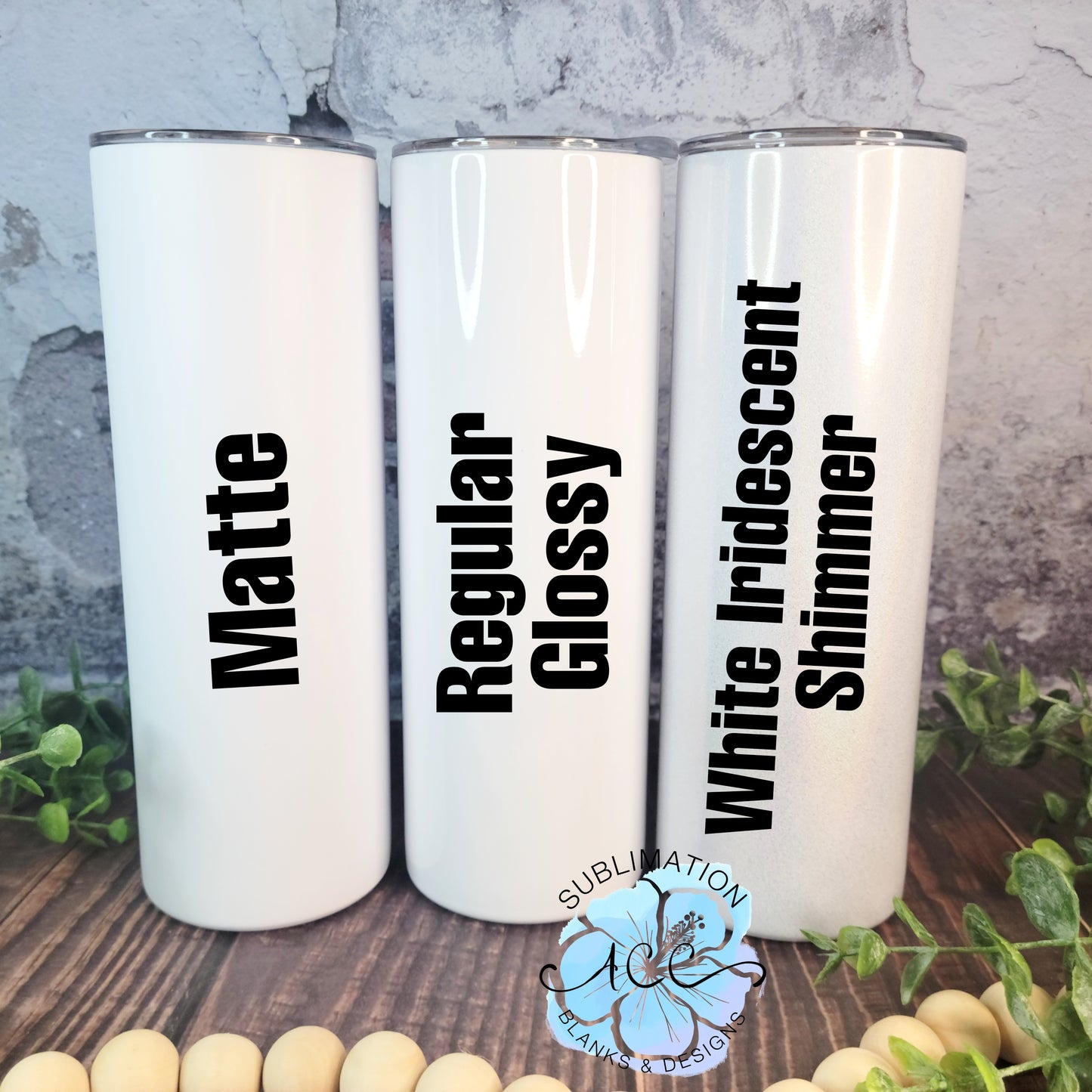 20 oz Straight SHIMMER Sublimation ready skinny tumbler RTS, White Iridescent SHIMMER sublimation tumbler