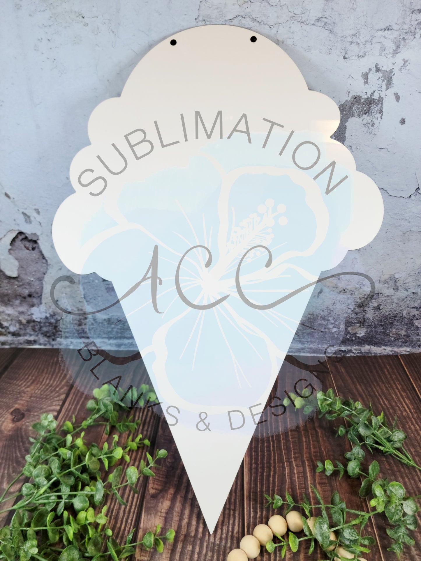 Door Hanger Sublimation hardboard blanks, Large Ice Cream shape door hanger sublimation hardboard blank, Ice Cream cone Door hanger sublimation blank