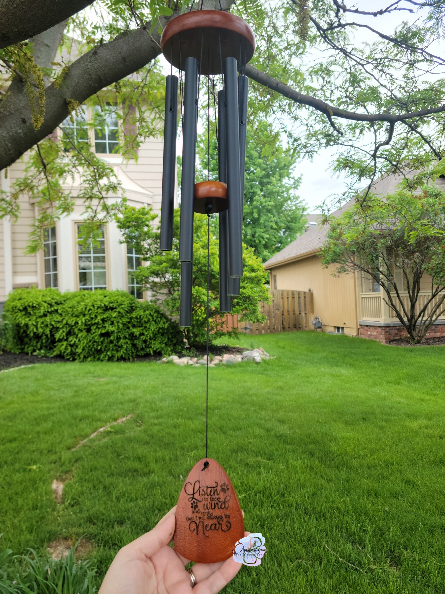 Wind Chime Wooden Blanks for engraving, wood burning, pine wood wind chime, sublimation metal wind chime piece, laser engraving or sublimation