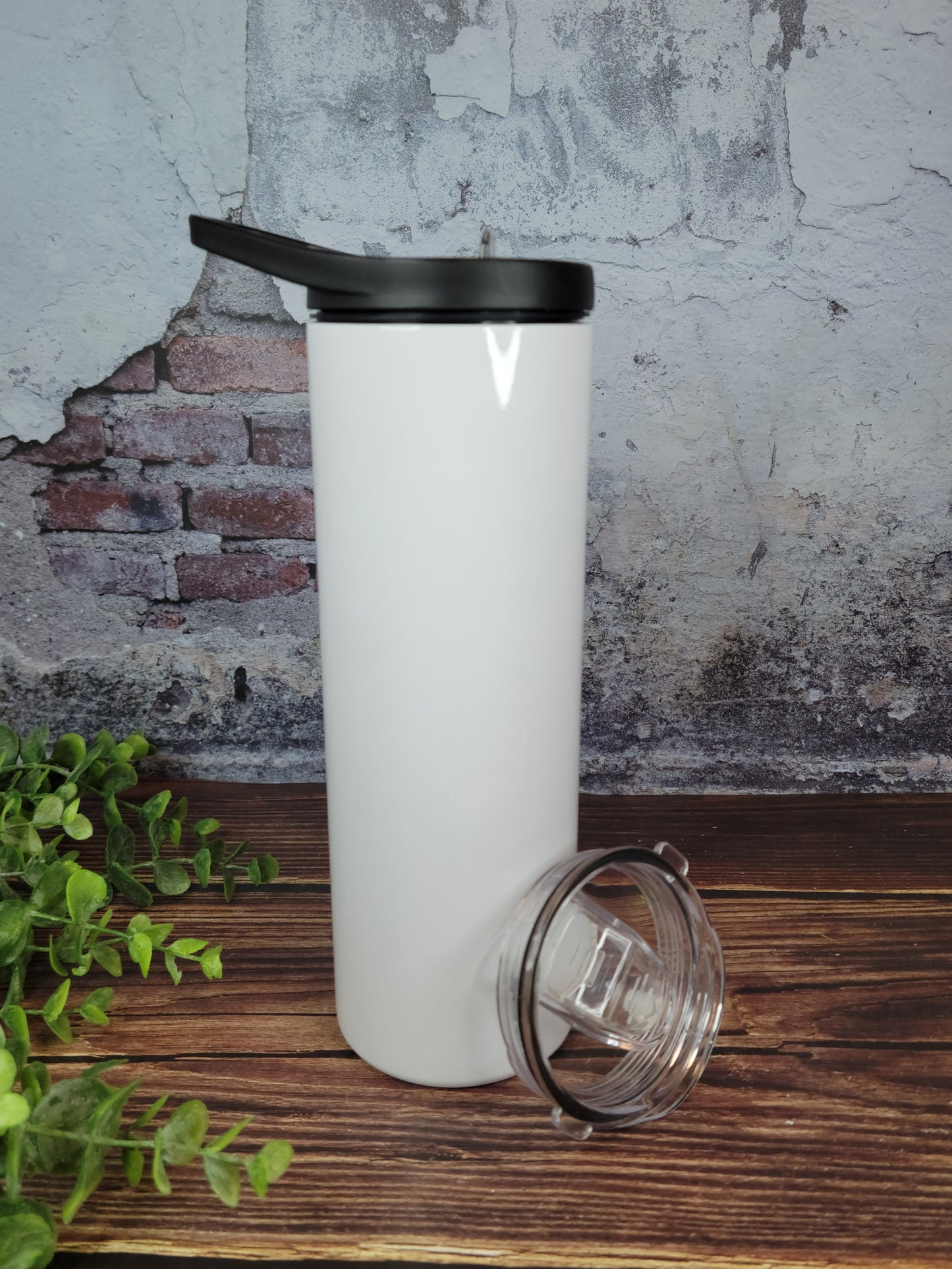 20 oz Straight Skinny Sublimation-Ready Tumbler with Handle and 2 Lids Included - Hydro Tumbler