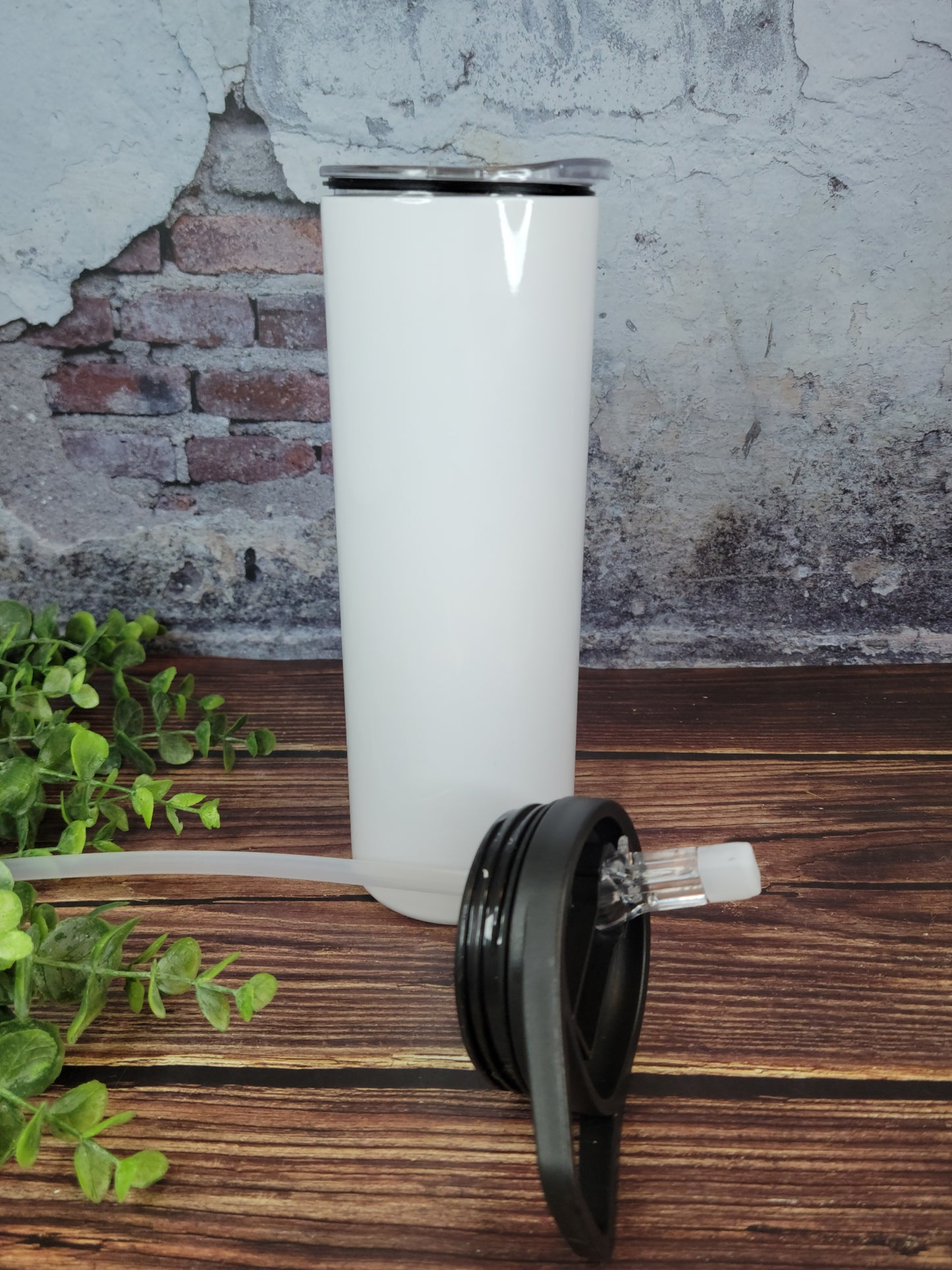 20 oz Straight Skinny Sublimation-Ready Tumbler with Handle and 2 Lids Included - Hydro Tumbler