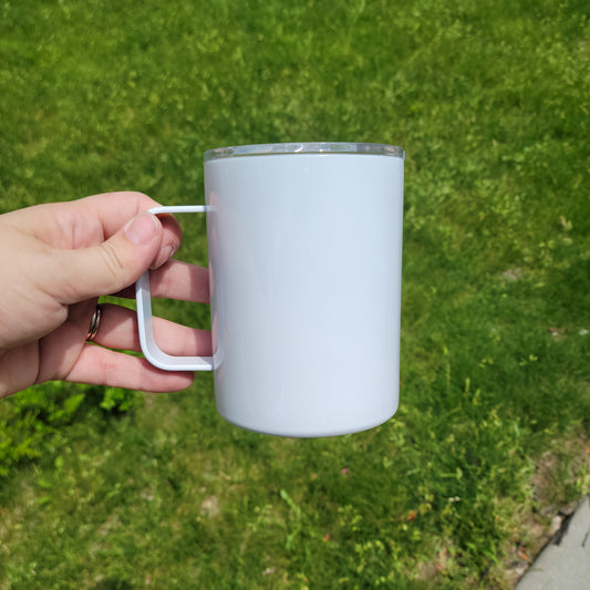 RTS Lowball STRAIGHT coffee tumbler with handle, NO SEAM, Sublimation ready coffee tumbler