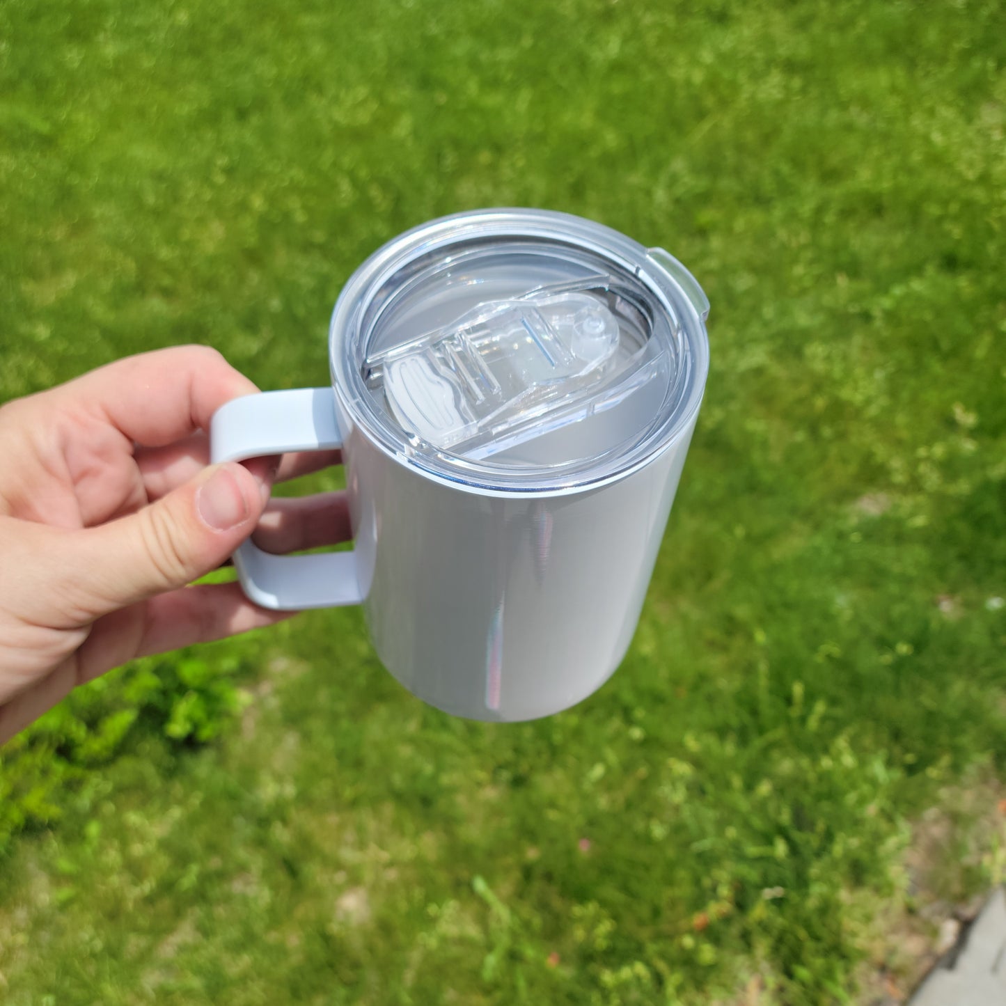 RTS Lowball STRAIGHT coffee tumbler with handle, NO SEAM, Sublimation ready coffee tumbler
