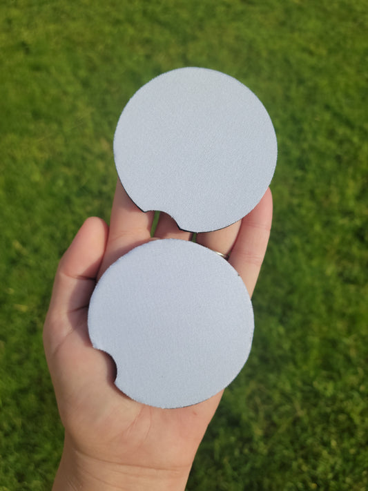 Sublimation ready Neoprene Car Coaster blanks, Set of 2 Car Coasters, RTS