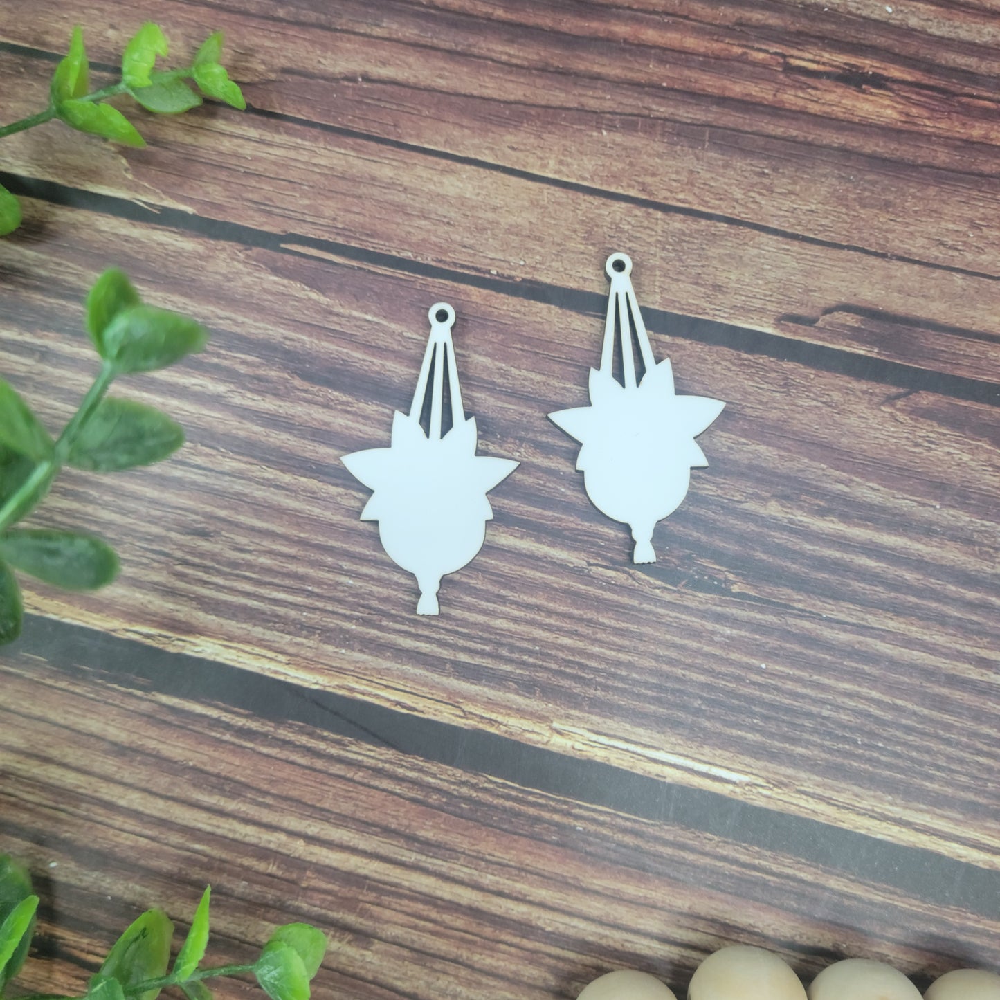 Sublimation hardboard blanks, Plant earring sublimation blanks, SINGLE-sided hanging plant earring shape blanks for sublimation