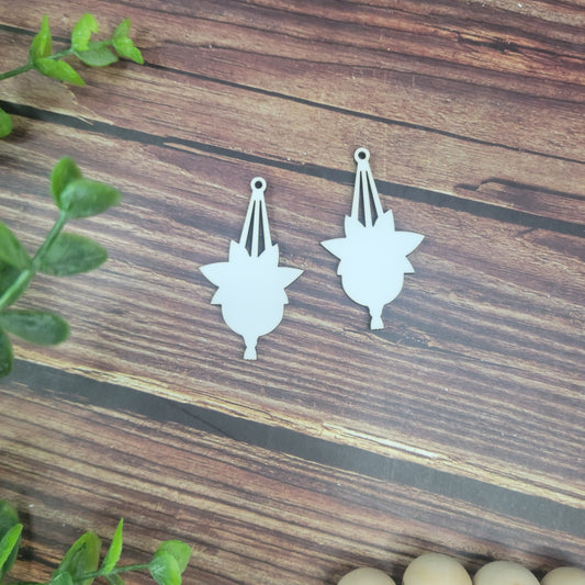 Sublimation hardboard blanks, Plant earring sublimation blanks, SINGLE-sided hanging plant earring shape blanks for sublimation