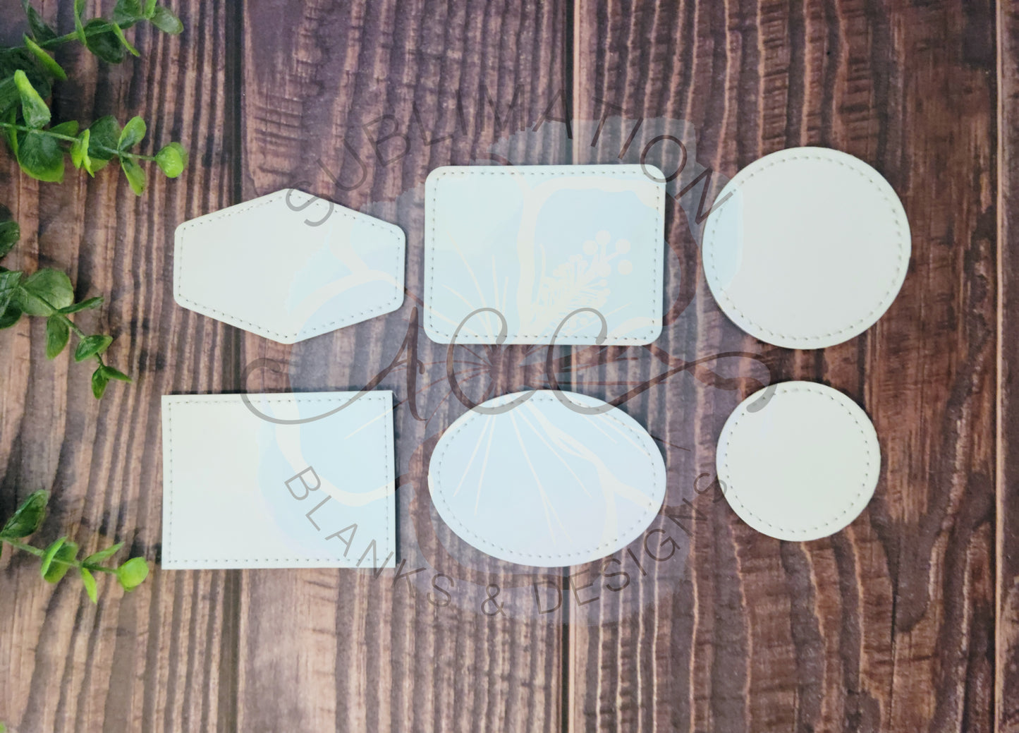 Sublimation Leather Patches - Sublimation Blank Leather Hat Patches - Multiple Shapes & Sizes (RTS)