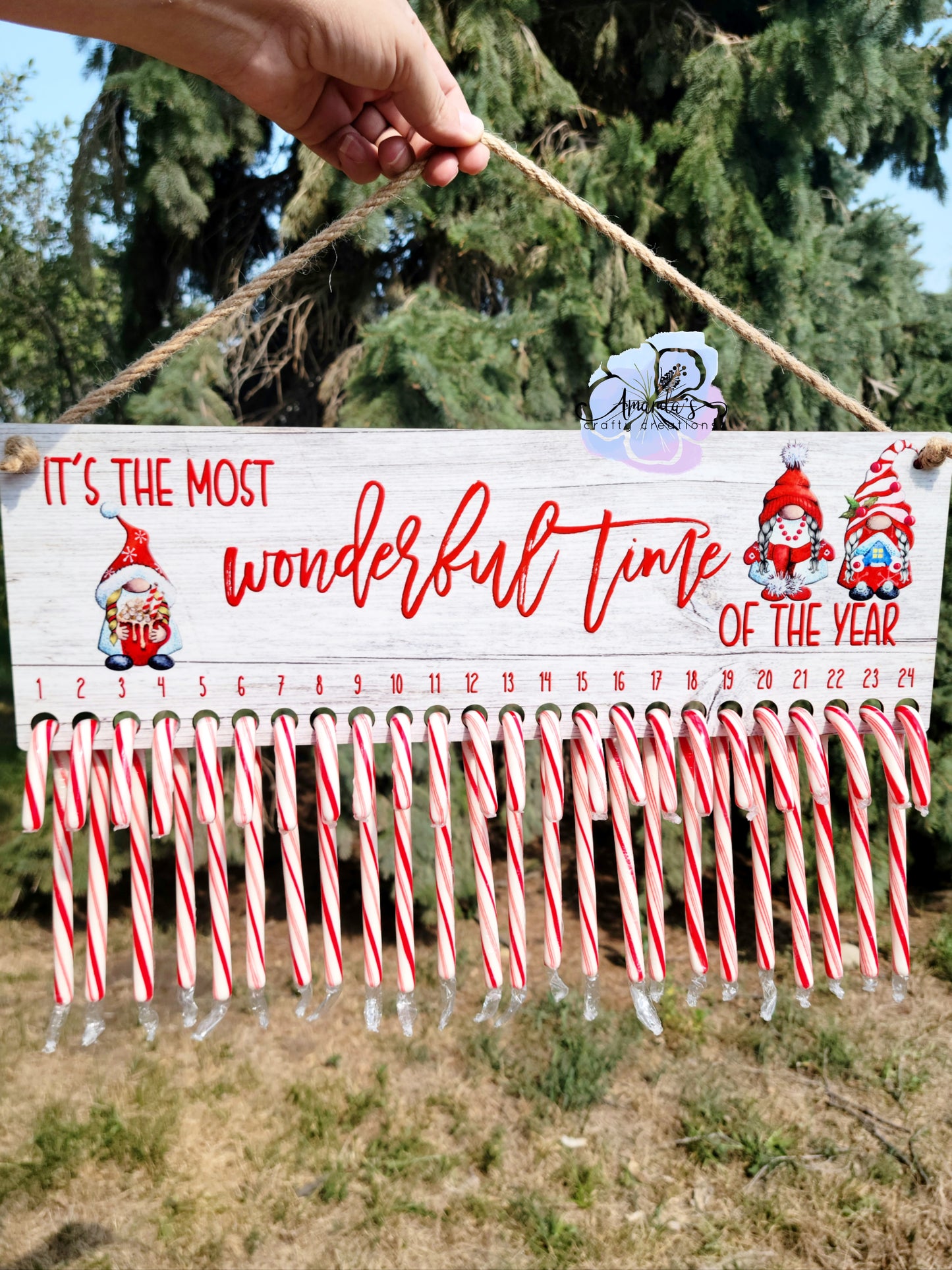 Candy Cane Countdown Rectangle board blanks, Rectangle countdown sublimation hardboard blank, Rectangle sublimation blank