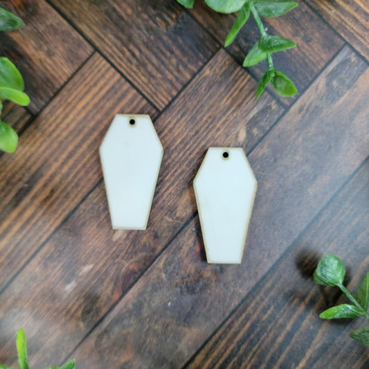 Sublimation hardboard blanks, 1.5" coffin sublimation blanks, coffin earring blanks for sublimation