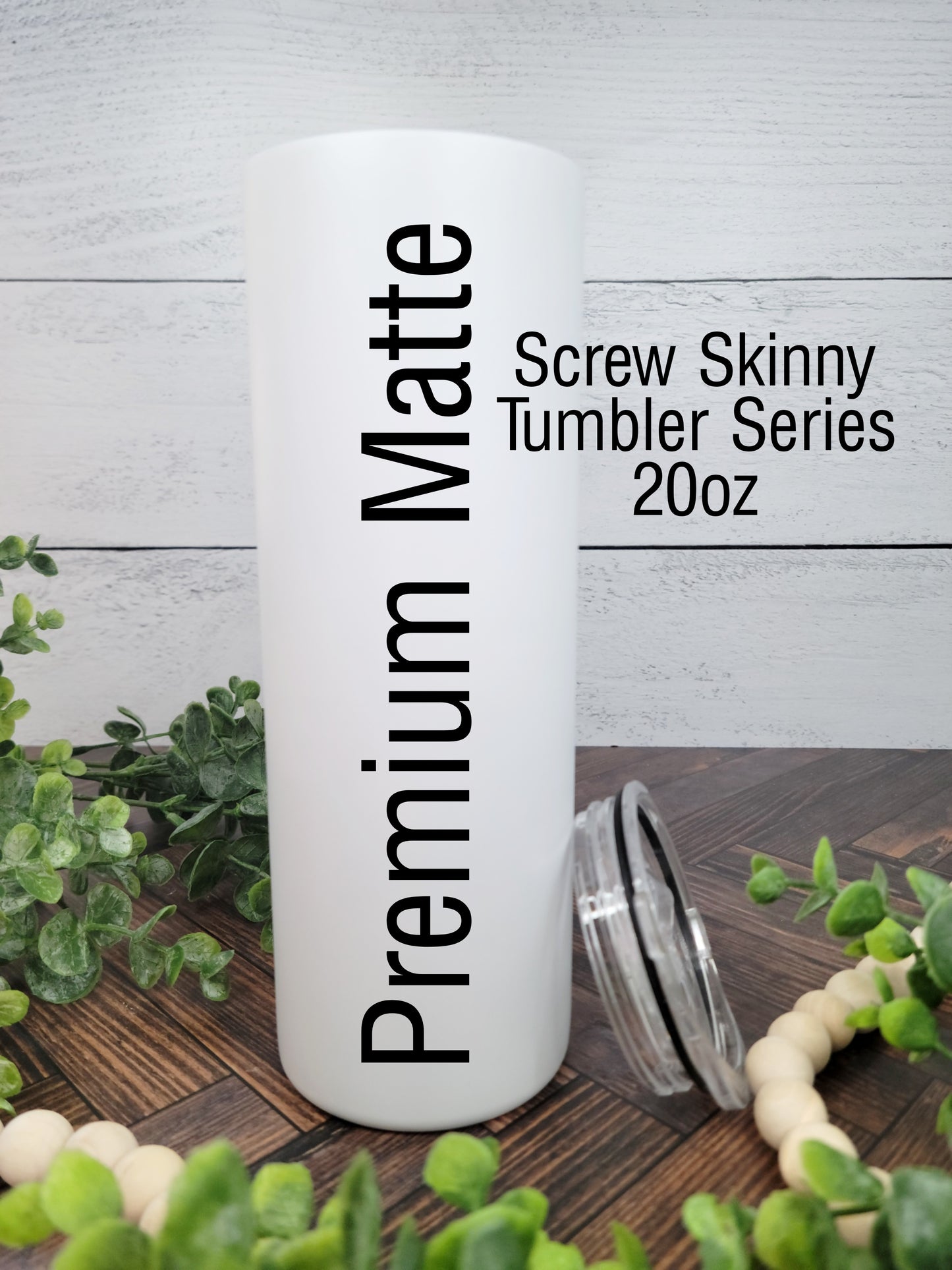 20oz Premium Matte Screw Skinny Tumbler Series with Clear Slider Lid - Ready to Ship (RTS) | Interchangeable Tumbler Series