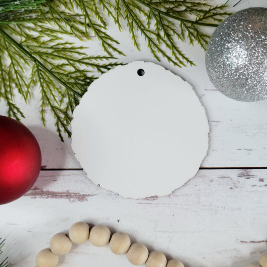 Set of 5 or 10 Wood Slice ornament hardboard blanks, 4" wood slice sublimation hardboard blank, SINGLE or DOUBLE-sided wood slice ornament sublimation blank