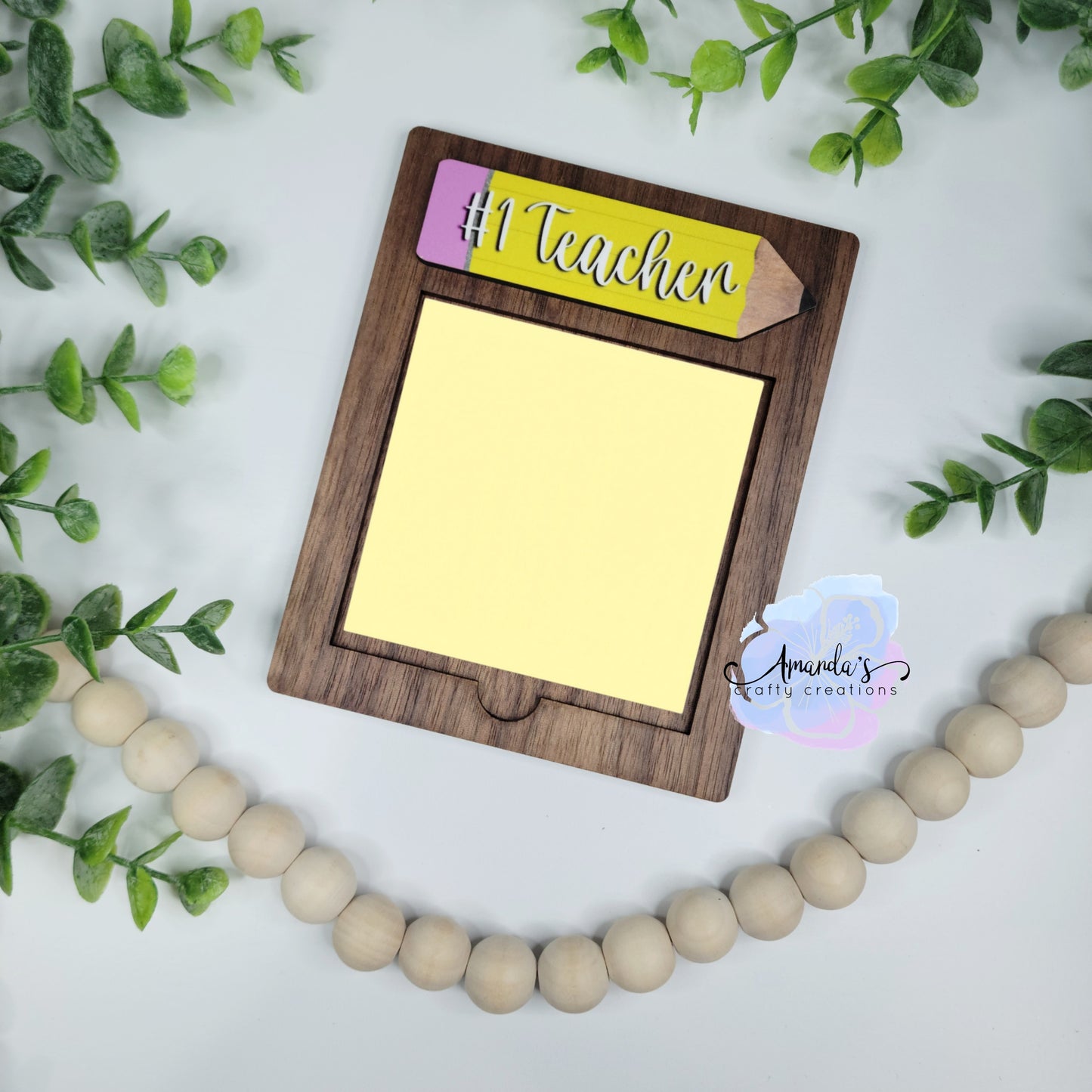 3-Piece Laser-Cut Notepad Holder Blanks | Desktop Note Pad Holder Set | Sublimation-Ready Pencil Shape