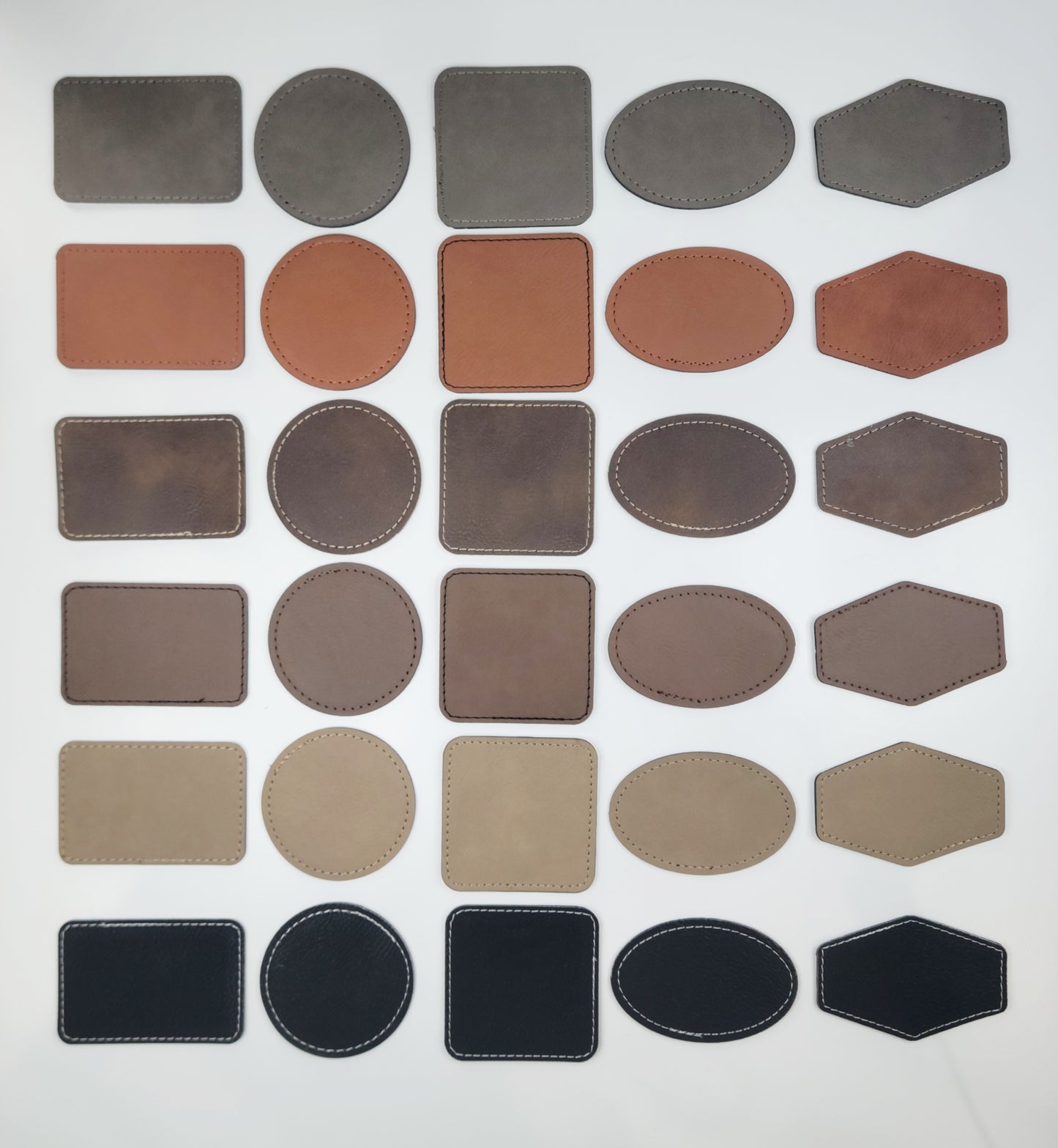 Laserable leatherette hat patches, laser friendly leatherette hat patches, patches for hats, engraveable patches with adhesive RTS