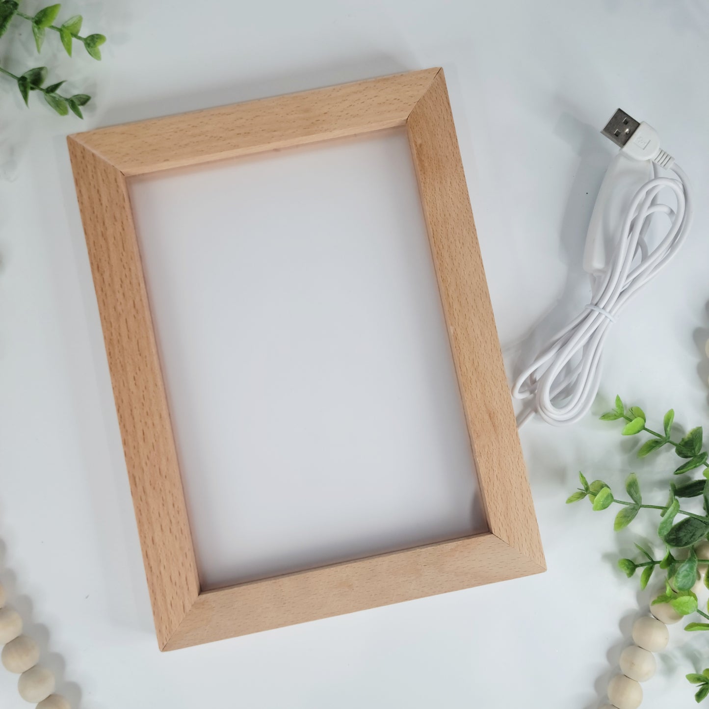 LED Lighted Wood Frame with Acrylic Insert for engraving, RGB LED wood frame with acrylic RTS