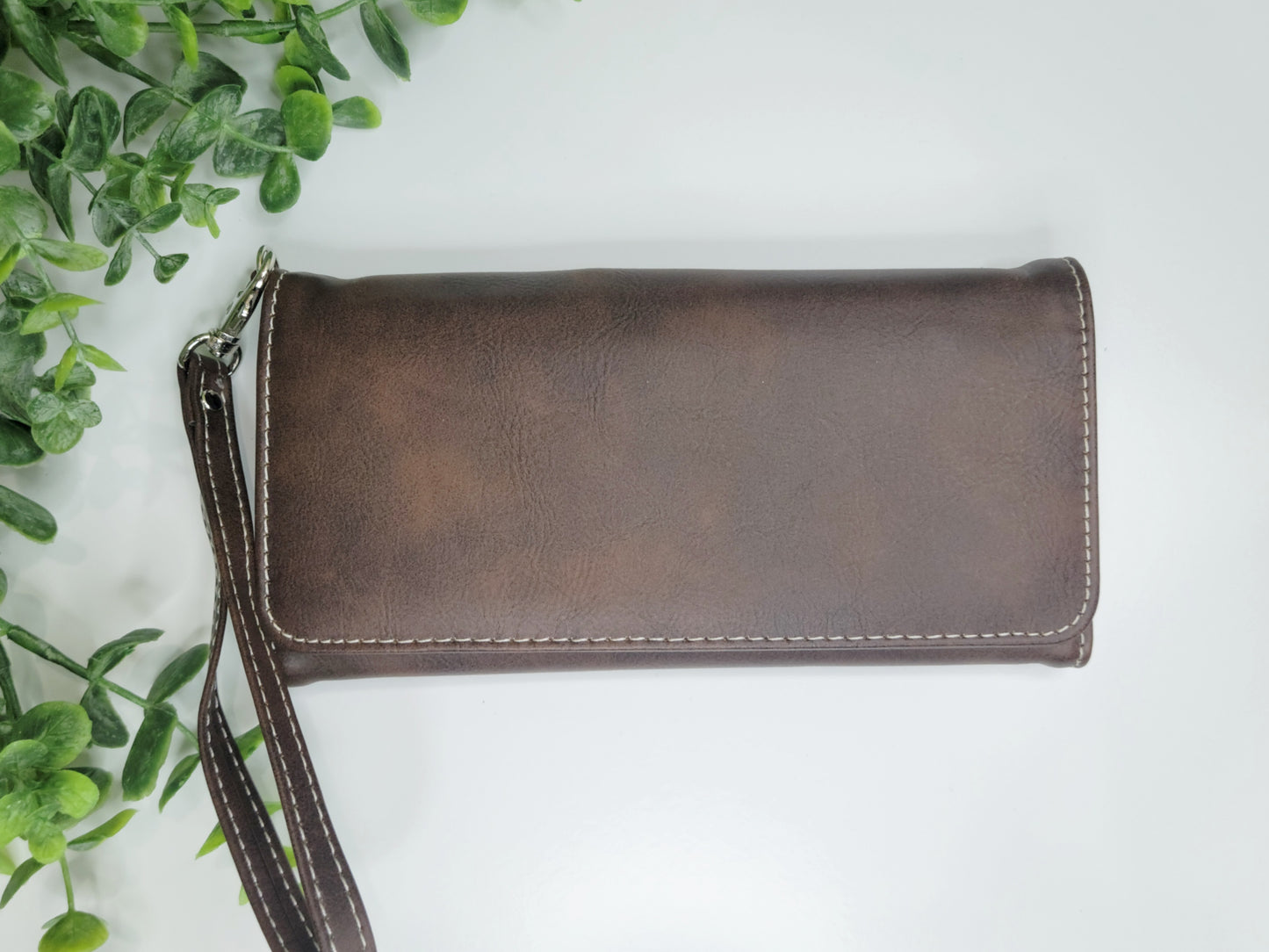 Laserable Leatherette Long Style Wallets with wristlet lanyard strap, Tri fold wallets for engraving, laser safe wallets, engraveable wallets RTS